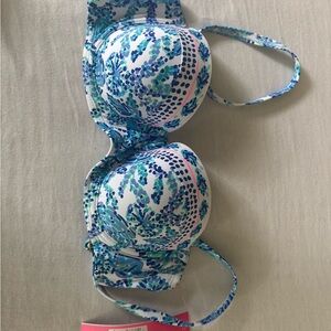 Lilly Pulitzer Blue and Green Paisley Bikini Top